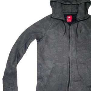 Nike Tech Black Camo Windrunner Full-Zip Fleece Hoodie Size Medium